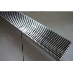 304 Stainless Steel Grated Floor Drain 100mm Outlet 800 Long